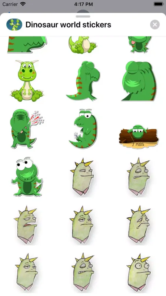 Capturas de tela do Dinosaur world stickers