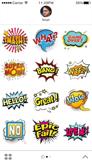 Captures d'écran de Comic Stickers For iMessage