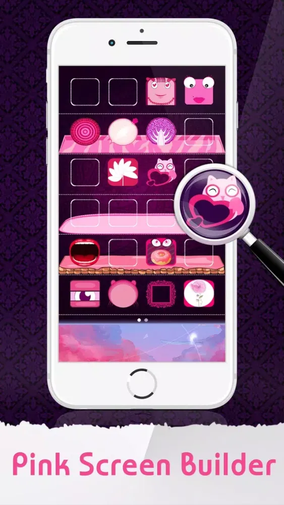 Pink Icon Skins Maker & Home Screen Wallpapers Pro for iPhone, iPad & iPod Screenshots