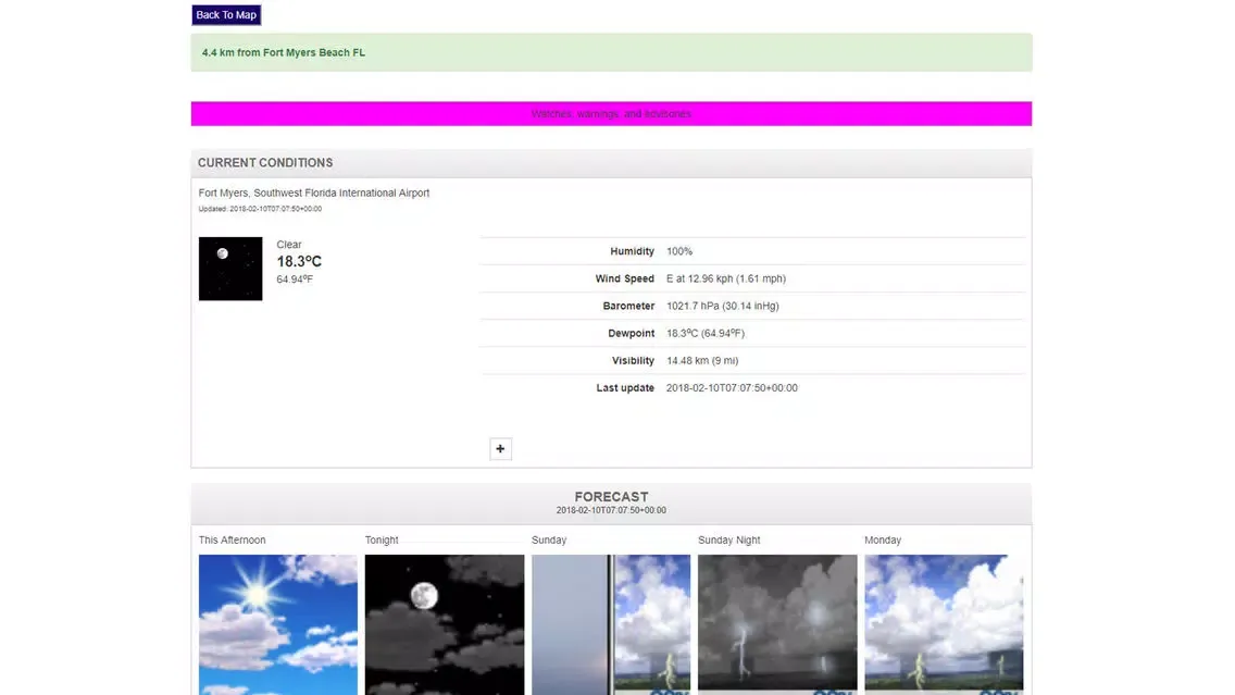 Capturas de tela do Florida Beaches & Weather