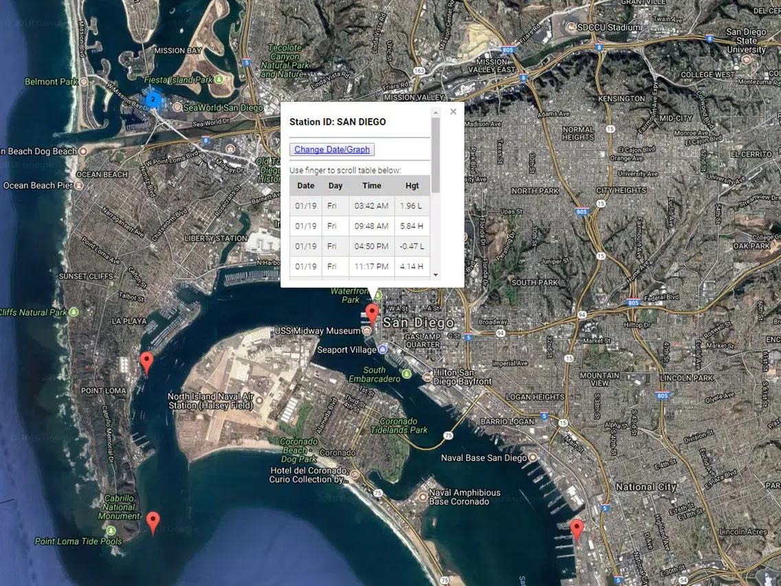 San Diego Tide Chart iPad 應用截圖