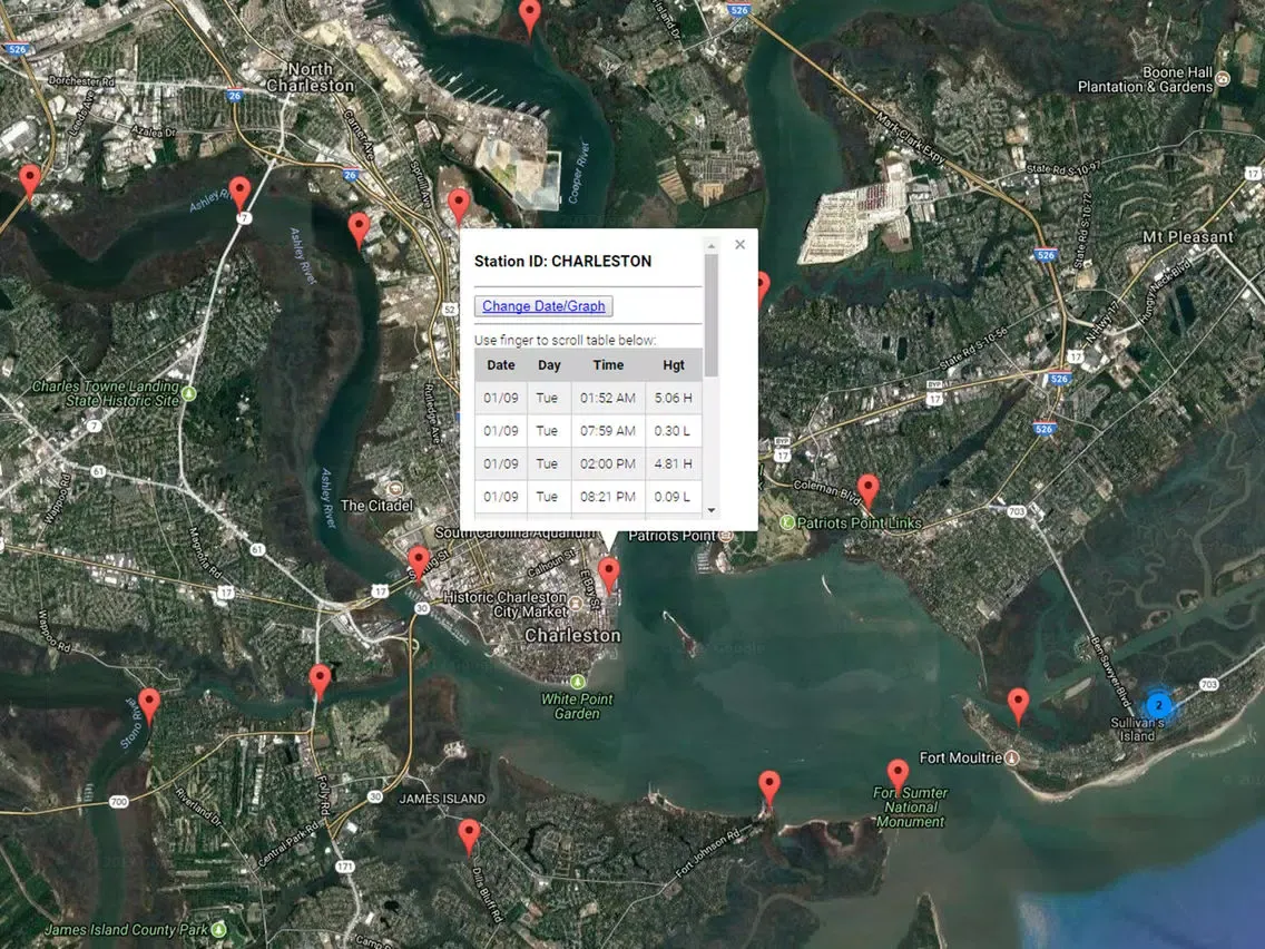 Capturas de tela do South Carolina Tide Chart iPad 