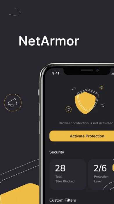 Tangkapan layar NetArmor Site Blocker