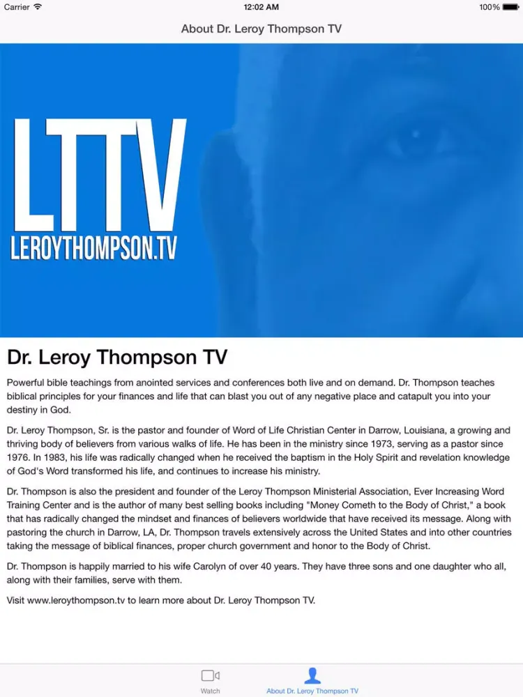 Dr. Leroy Thompson TV iPad  Ekran Görüntüleri