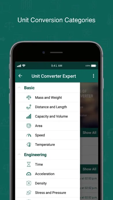 Capturas de tela do Unit Converter Expert