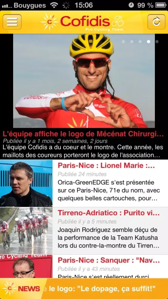 Скриншоты Cofidis Pro & Para Cycling Team
