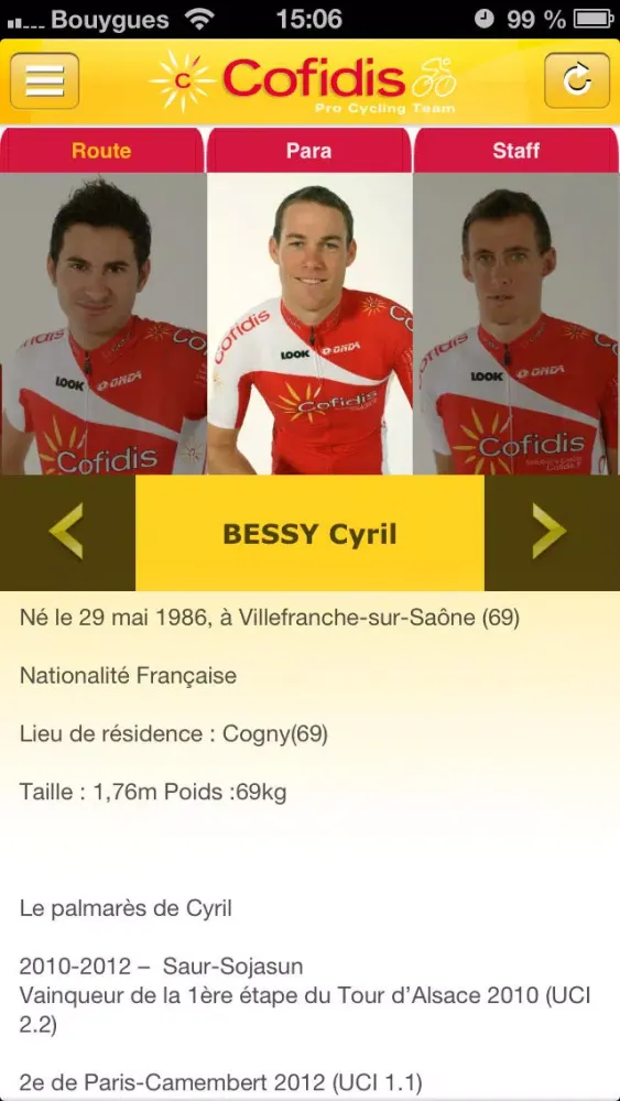 Скриншоты Cofidis Pro & Para Cycling Team