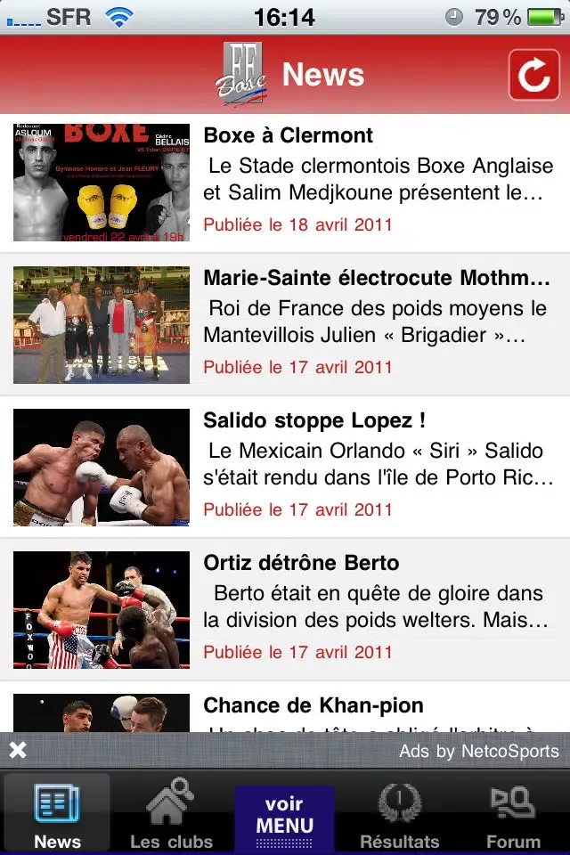 Tangkapan layar Fédération Française de Boxe