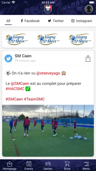 Captures d'écran de SM Caen