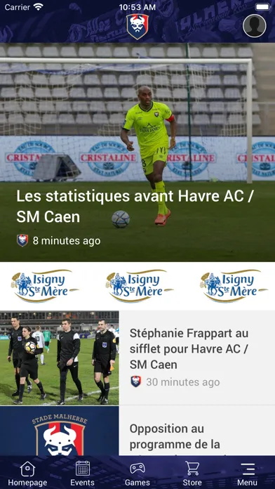 Captures d'écran de SM Caen