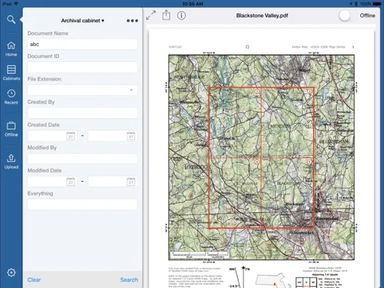 ภาพหน้าจอของ NetDocuments iPad 