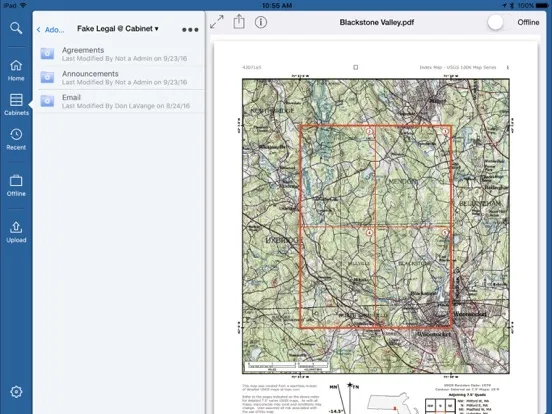 ภาพหน้าจอของ NetDocuments iPad 