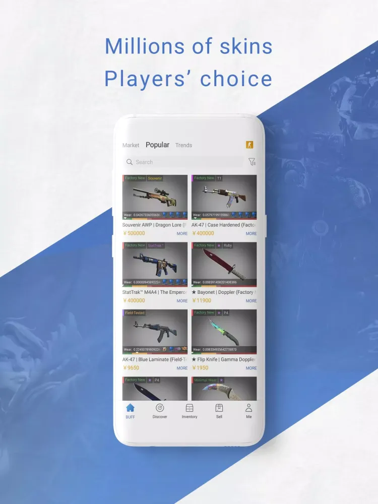Скриншоты BUFF163 Skins marketplace