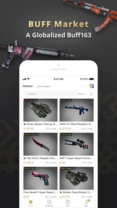 Capturas de tela do BUFF Market