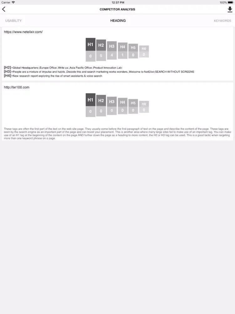 Capturas de pantalla de Competitor Analysis iPad 