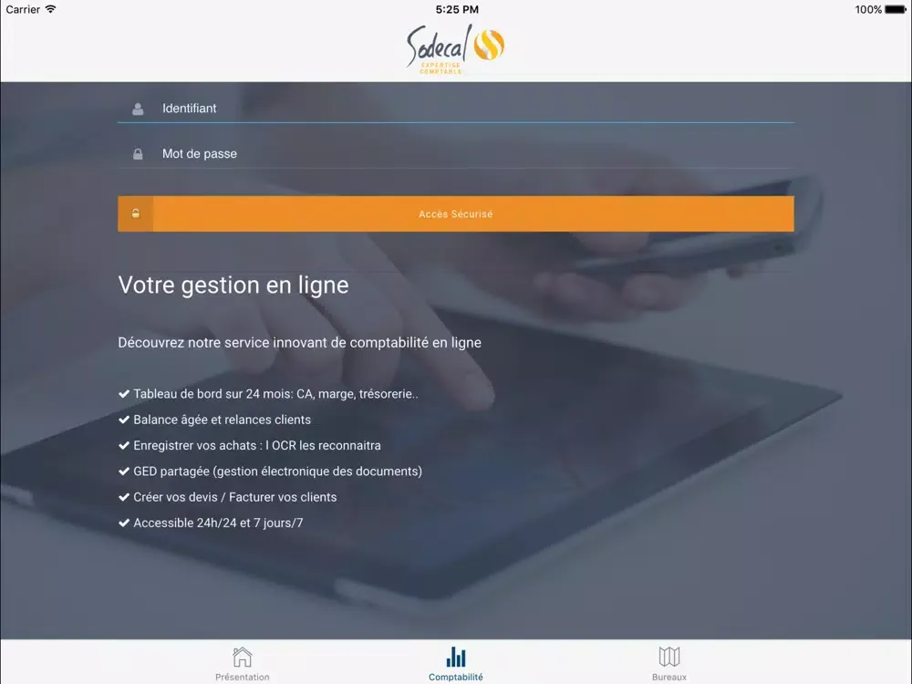 Sodecal Expertise Comptable iPad  স্ক্রিনশট