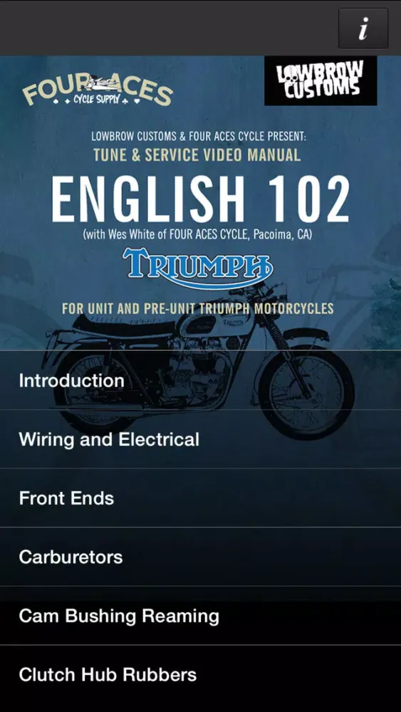 English 102 - For Unit and Pre-Unit Triumph Mot... Screenshots