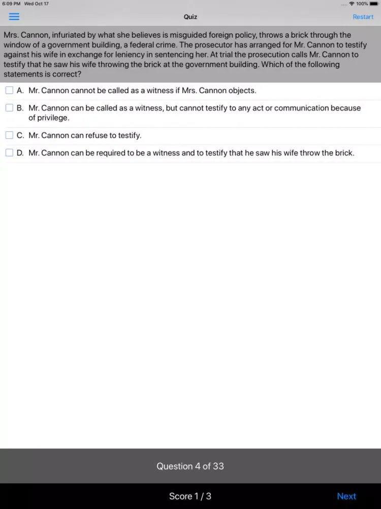 Evidence: Supreme Bar Review iPad  Screenshots