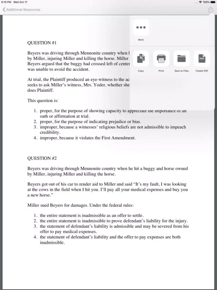 Evidence: Supreme Bar Review iPad  Screenshots