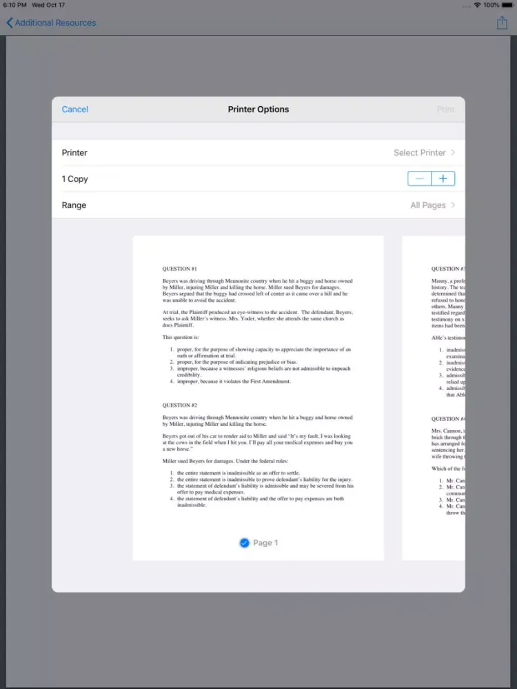 Evidence: Supreme Bar Review iPad  Screenshots