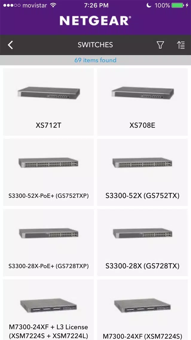 Tangkapan skrin NETGEAR Product Selector
