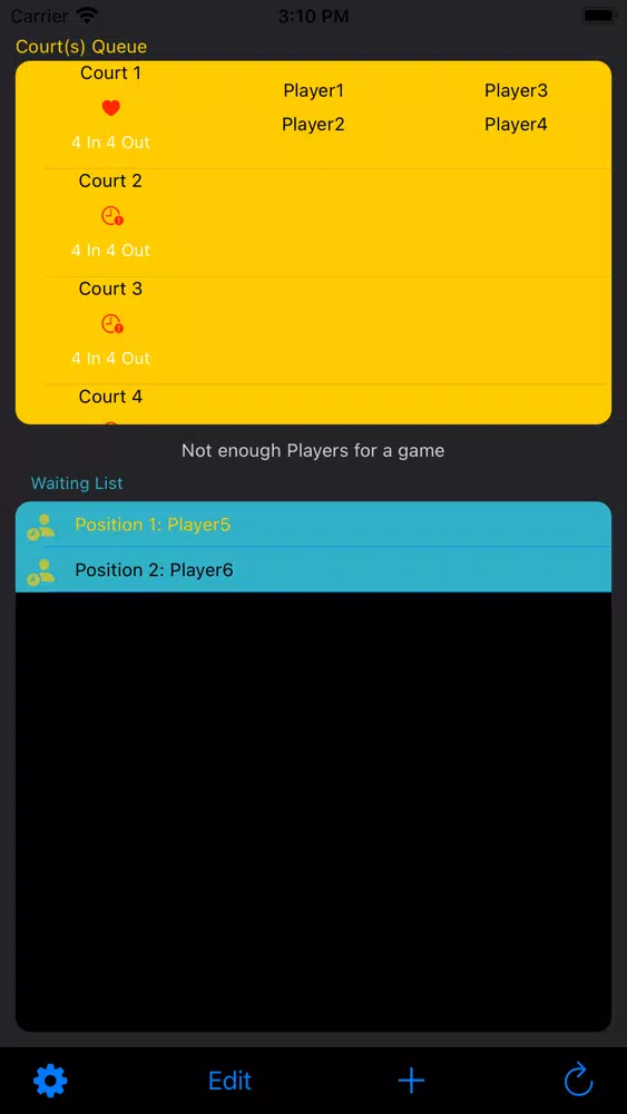 Tangkapan layar Racket Sports Admin