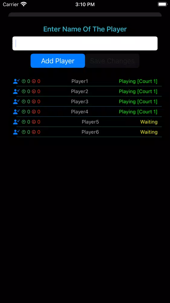 Tangkapan layar Racket Sports Admin