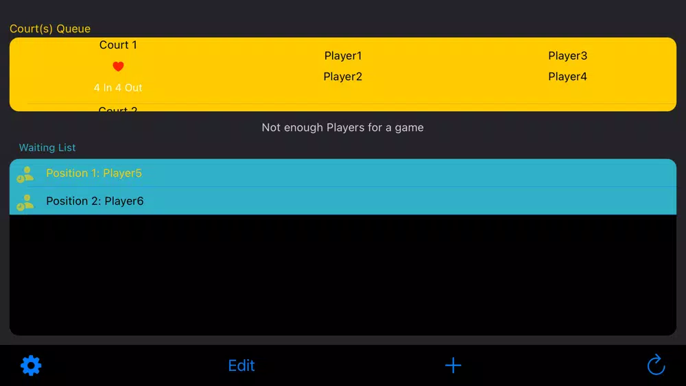 Tangkapan layar Racket Sports Admin