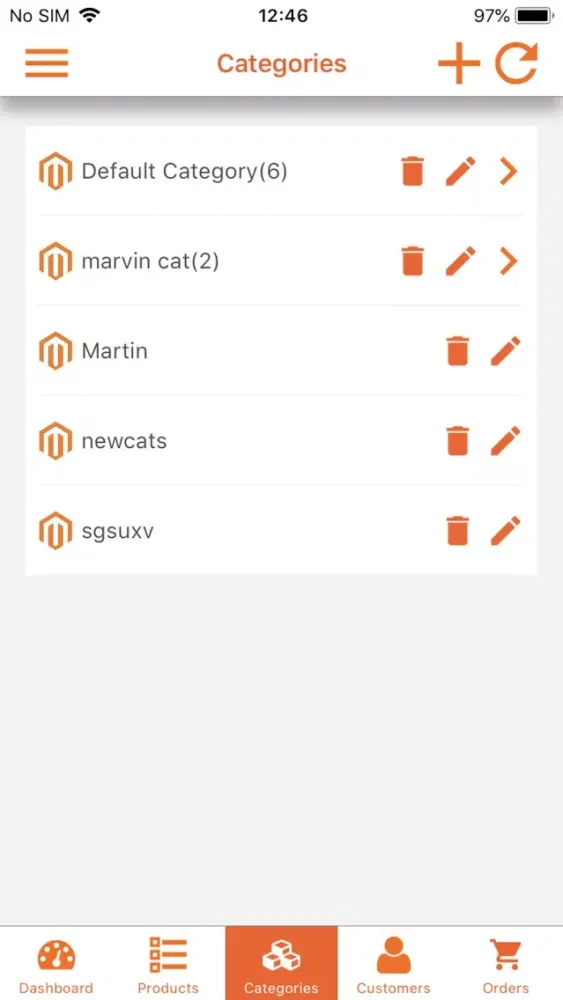 Magento Admin App سکرین شاٹس