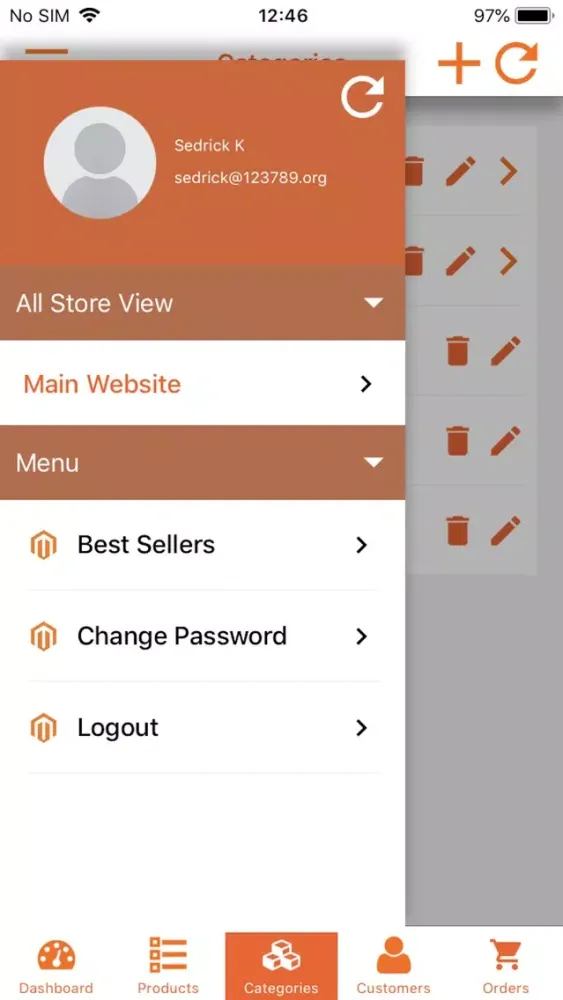 Magento Admin App سکرین شاٹس