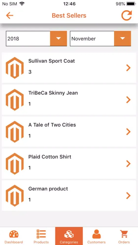 Magento Admin App سکرین شاٹس