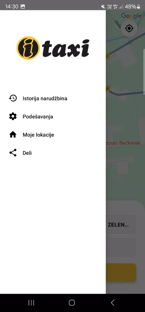 Tangkapan layar i taxi Zrenjanin