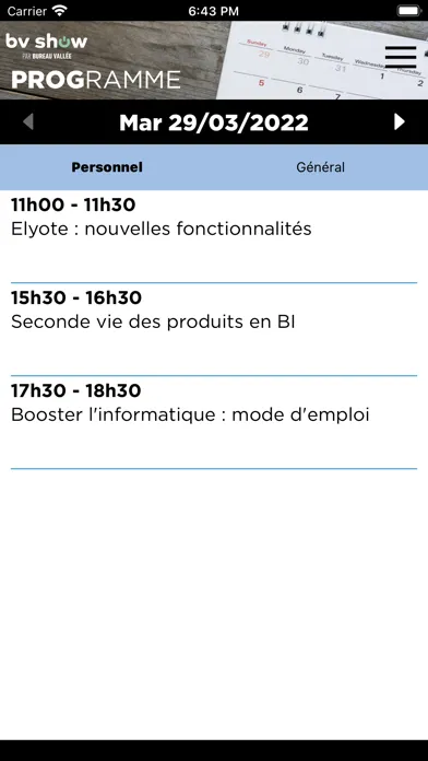 BV Evénements Screenshots