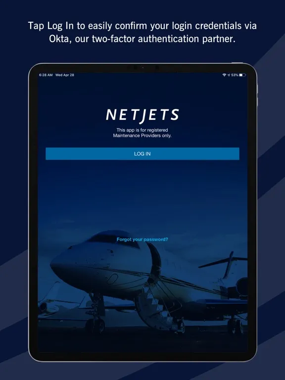 Tangkapan skrin NetJets RAMP iPad 