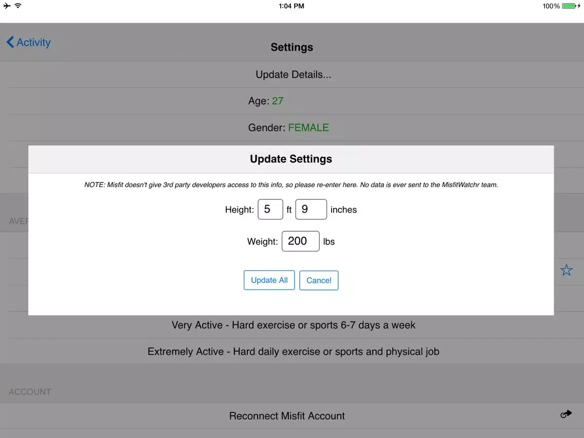 Скриншоты MisfitWatchr - Advanced Misfit Activity Tracker iPad 