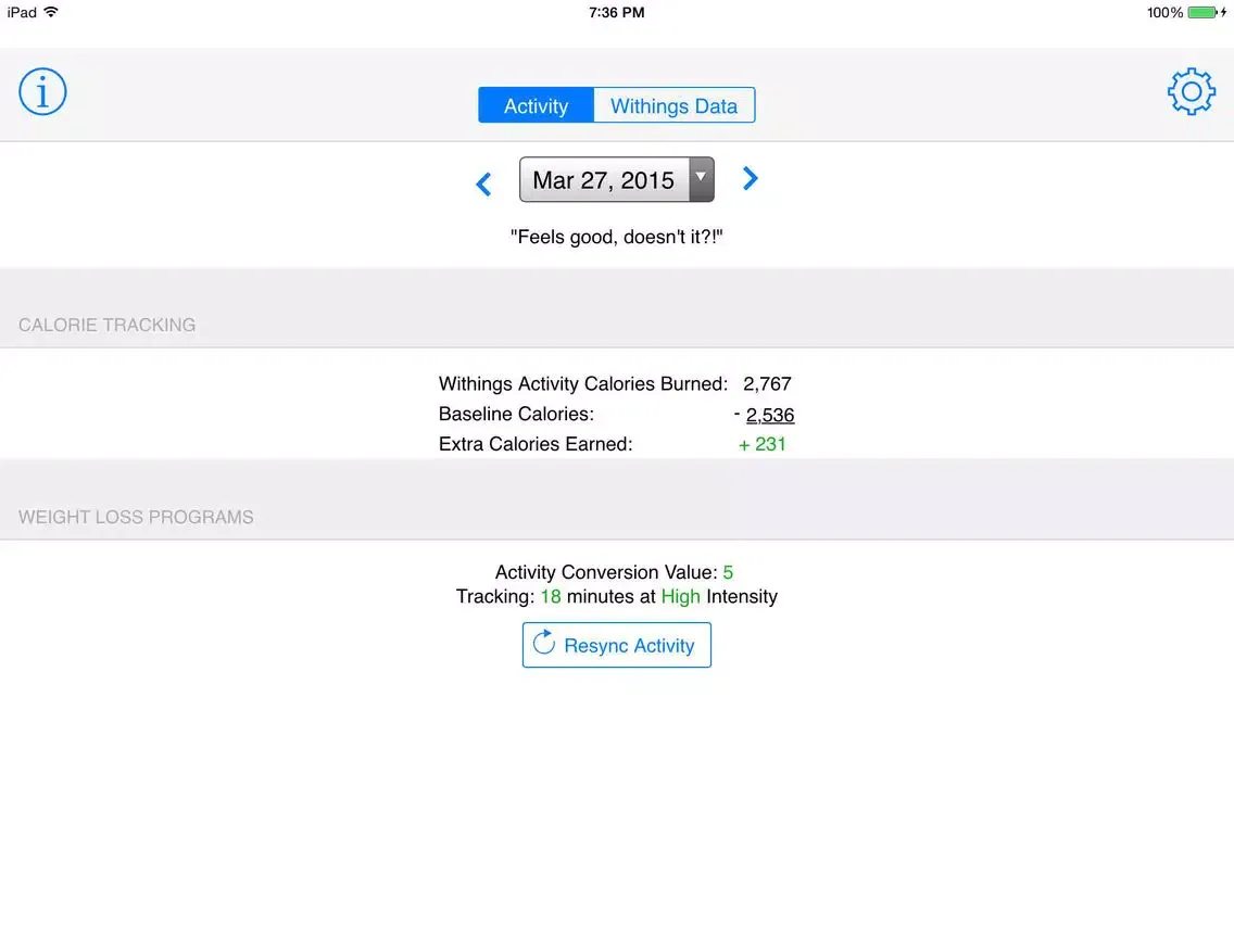 WitFitWatchr: Advanced Withings Activity Tracker iPad 应用截图