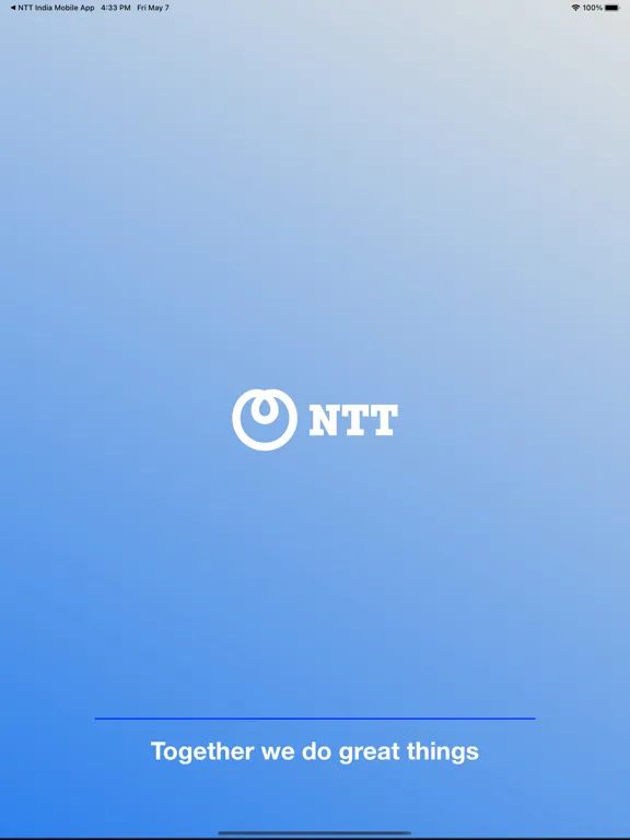 Tangkapan layar NTT India Mobile App iPad 