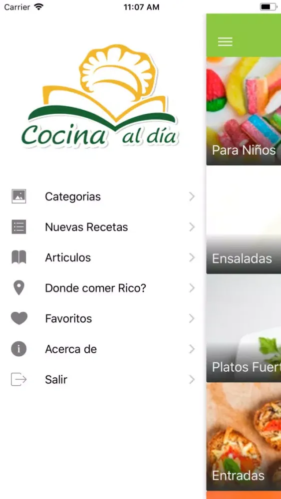 Tangkapan layar Cocina al Día