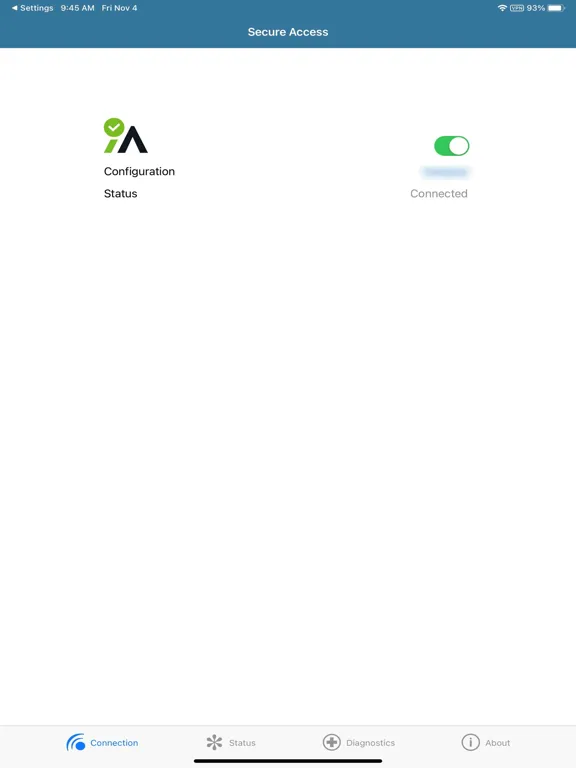 Ảnh chụp màn hình của Absolute Secure Access iPad 