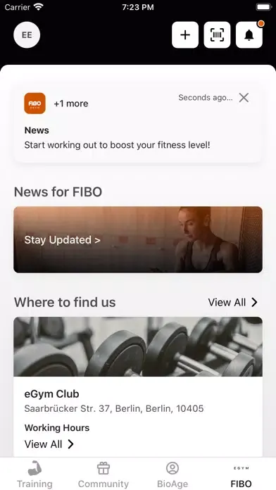 Zrzuty ekranu EGYM FIBO