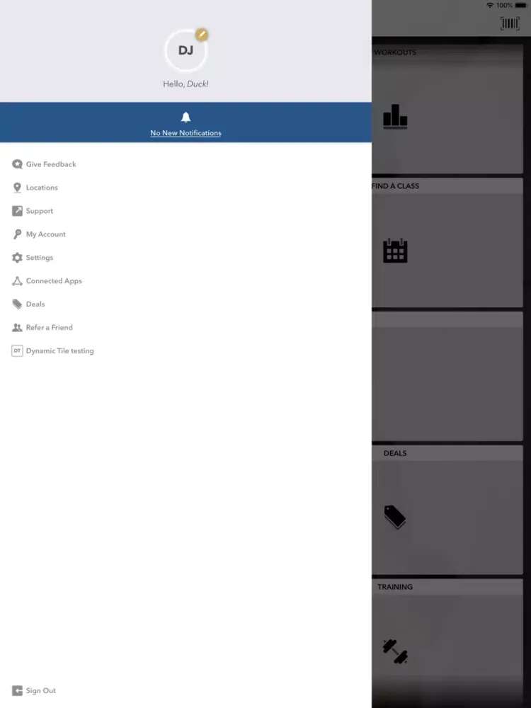 Ảnh chụp màn hình của Fitnessland APP iPad 