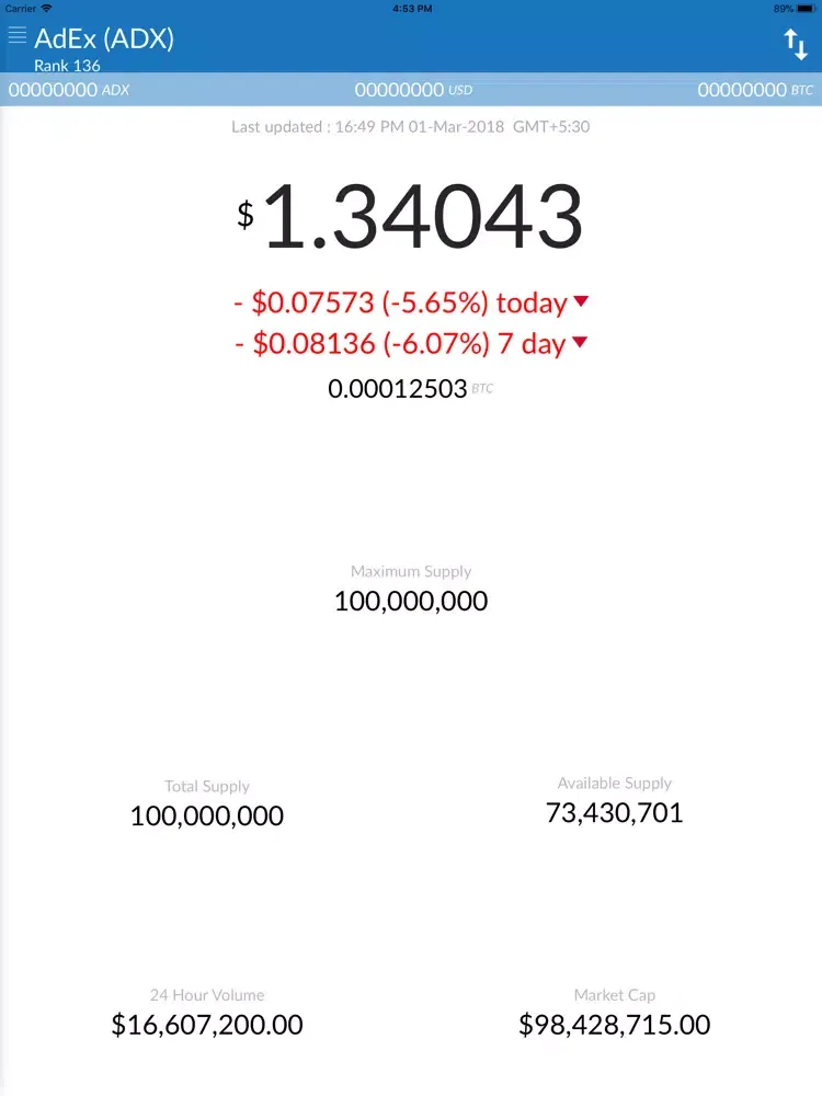 Screenshot di AdEx Price - ADX iPad 