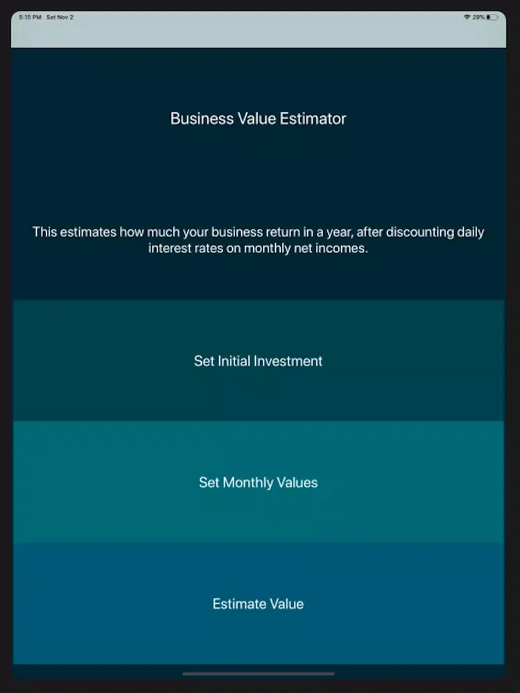 Скриншоты Value Estimator iPad 