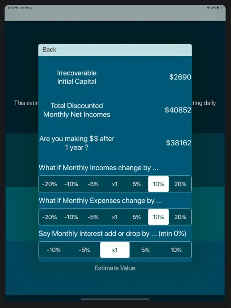 Скриншоты Value Estimator iPad 