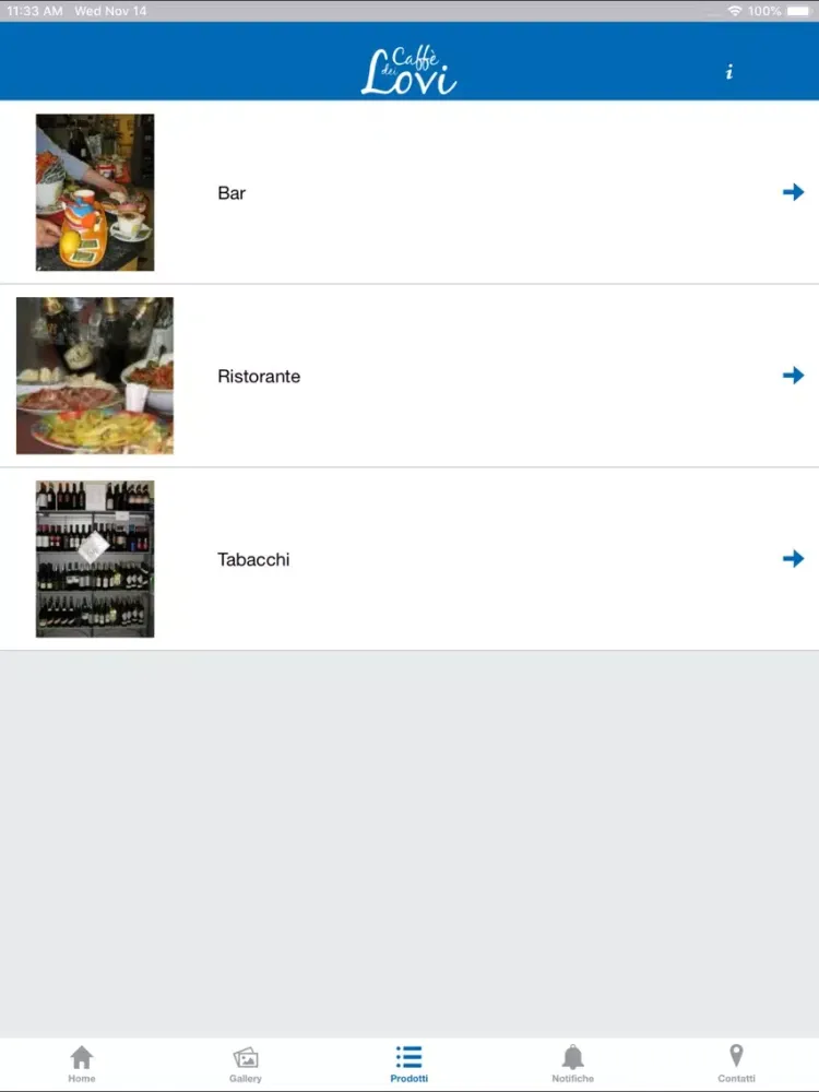 Caffé dei Lovi iPad 应用截图