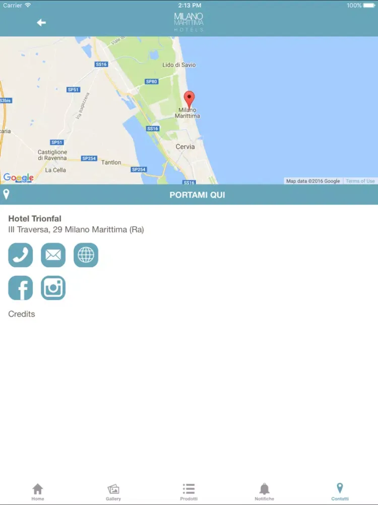 Tangkapan skrin MiMa Hotels iPad 