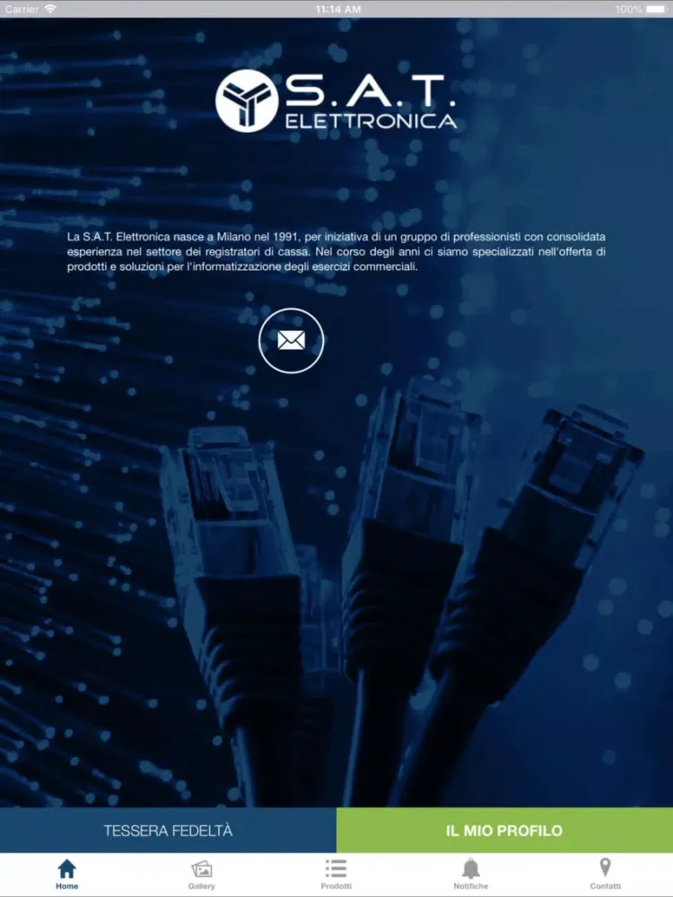 Tangkapan skrin Sat Elettronica iPad 