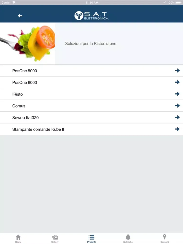 Tangkapan skrin Sat Elettronica iPad 