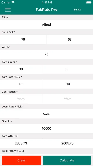 FabRate - Textile Calculator سکرین شاٹس