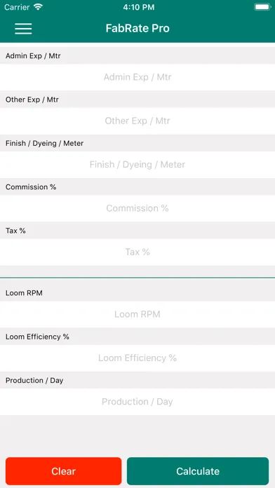 FabRate - Textile Calculator سکرین شاٹس